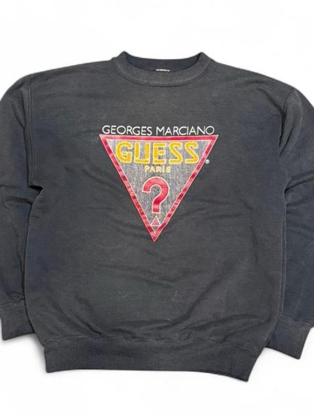 Y2K 90s Guess Logo Graphic Boxy Cropped Sun Faded Crewneck Vintage
